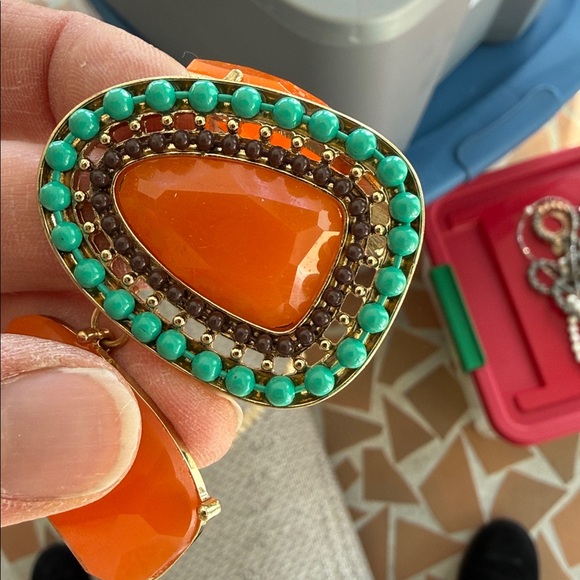 Elegant Orange and Turquoise Necklace - Picture 3 of 5